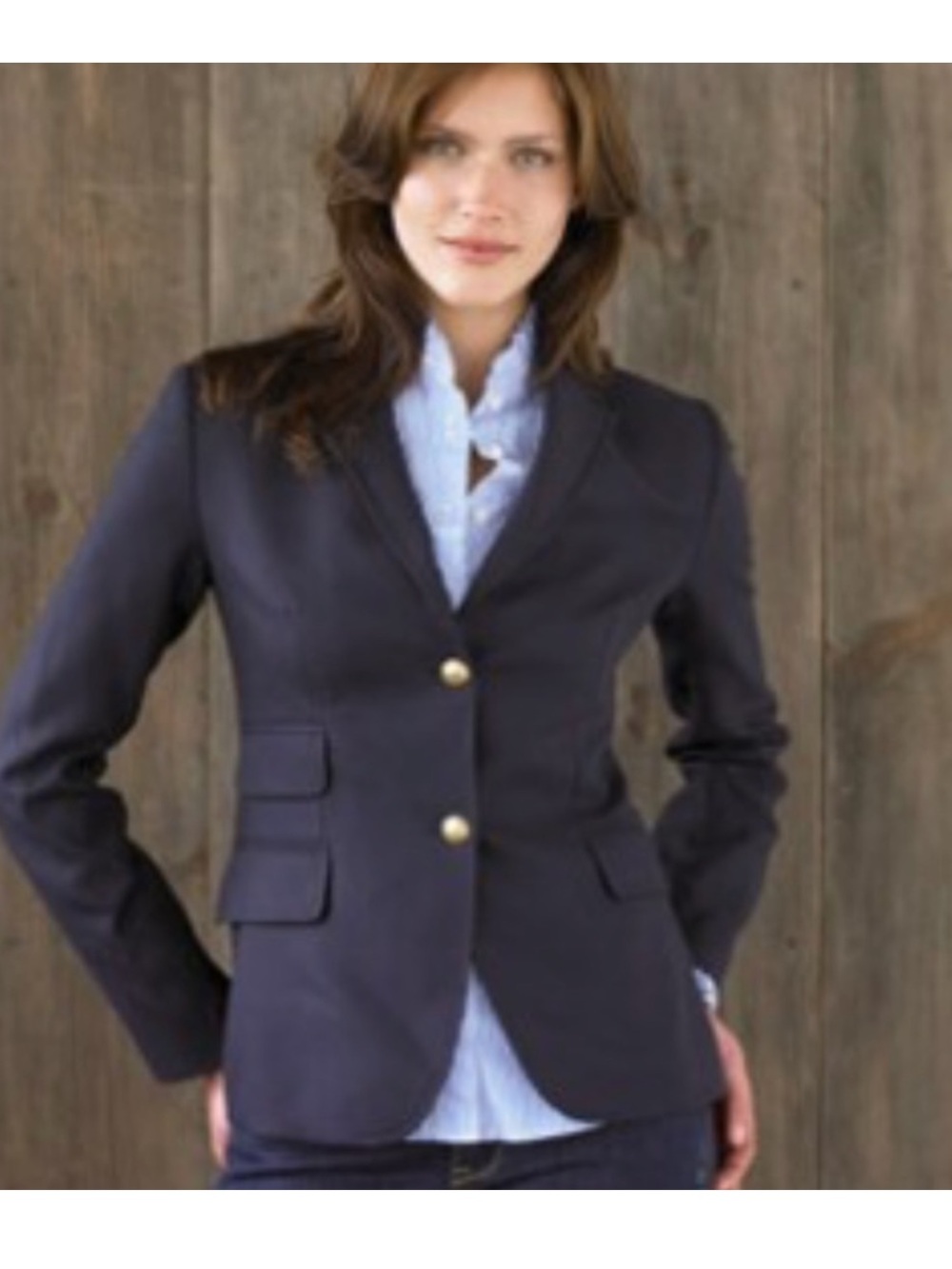 J Crew Classic Navy Women's Blazer Jacket - Tailored Two-Button
